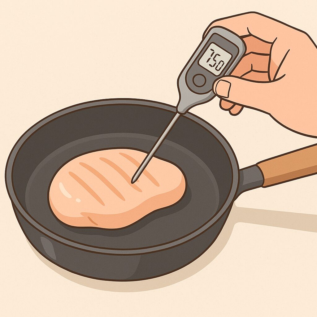 加熱中、中心温度測定