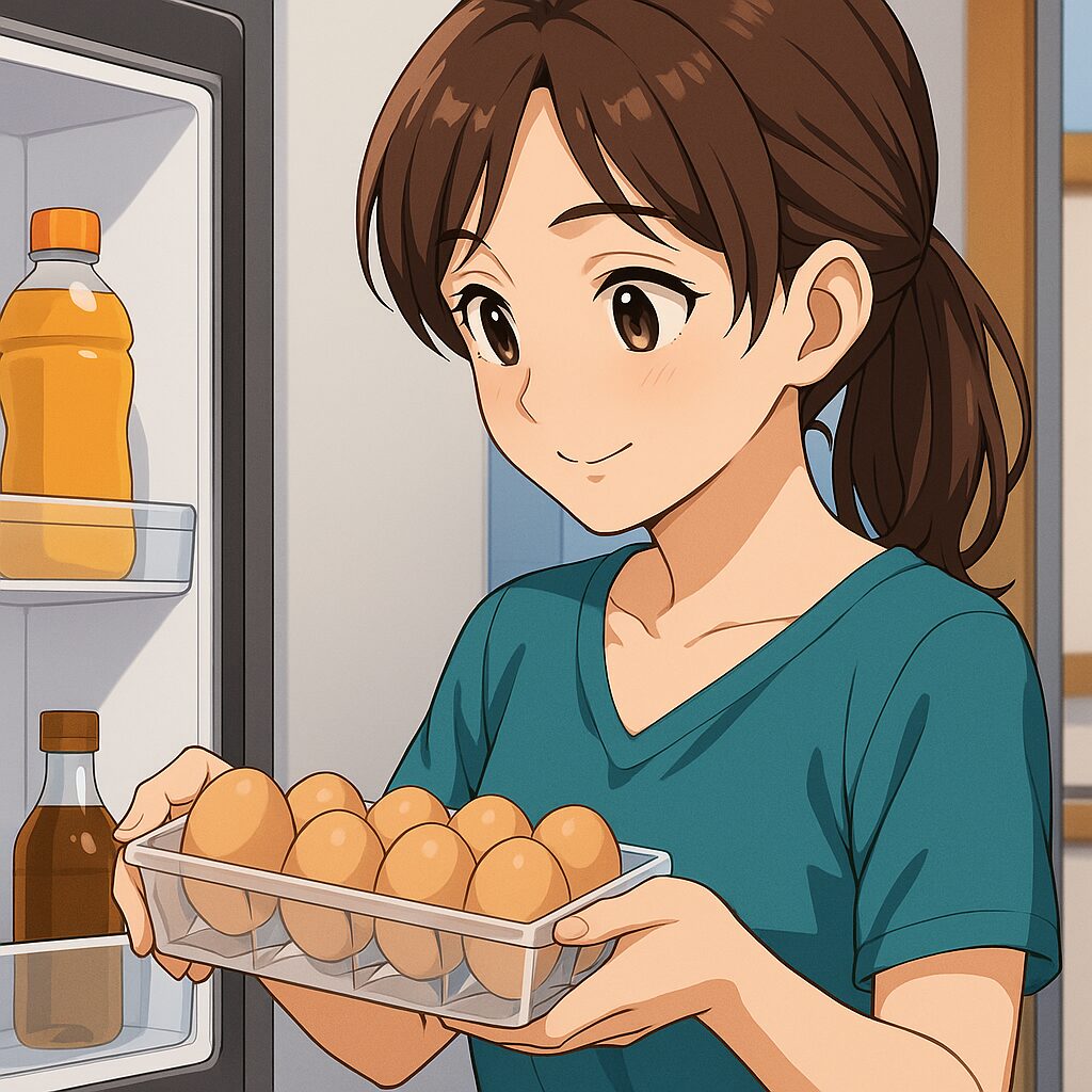 卵を冷蔵保管する様子