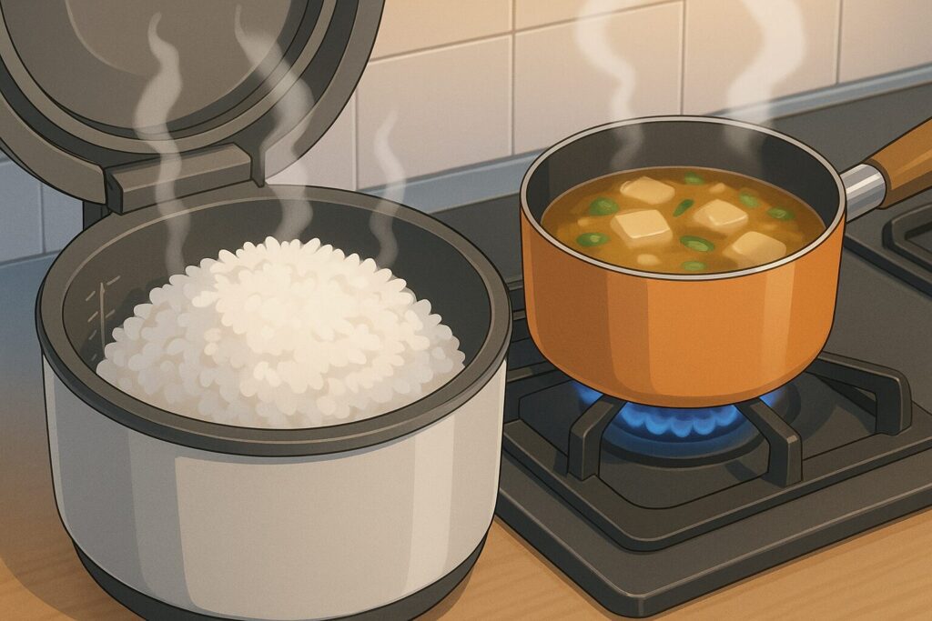 ご飯とみそ汁再加熱