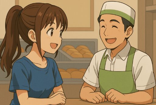 店員と話す女性2
