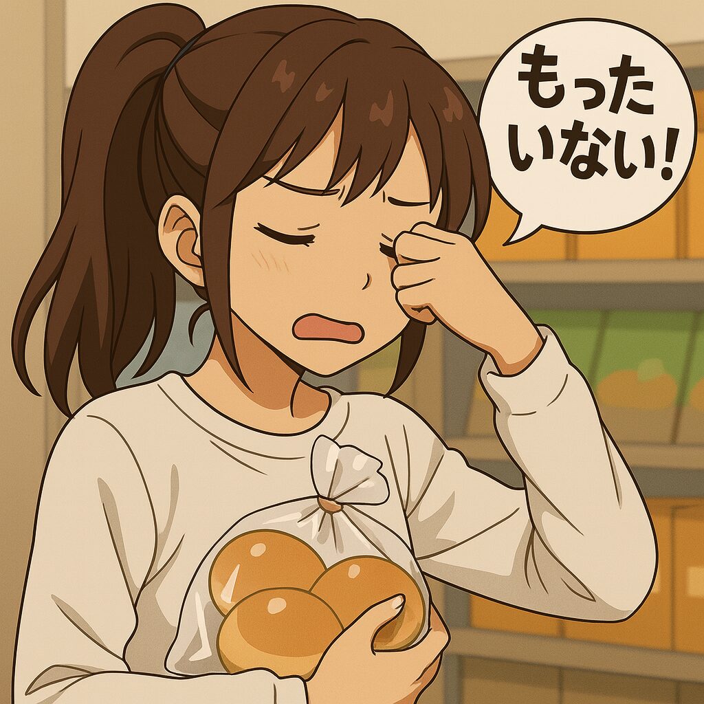 もったいないと話している女性