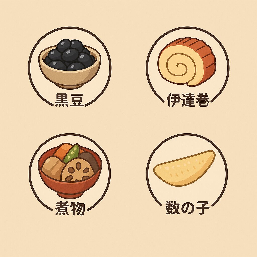 黒豆・伊達巻・煮物・数の子
